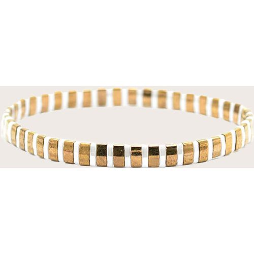 Bracelet perlé bicolore géométrique - SHEIN - Modalova