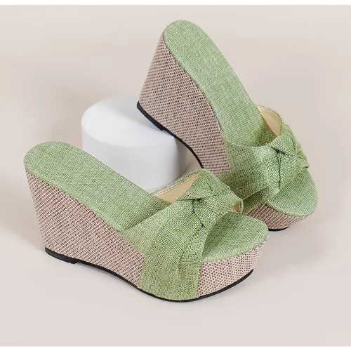 Sandales compensées en maille avec nœud - SHEIN - Modalova