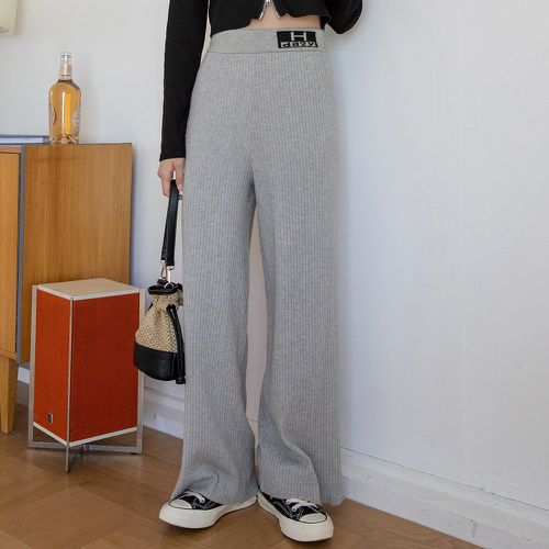 Pantalon à motif lettre ample en tricot - SHEIN - Modalova
