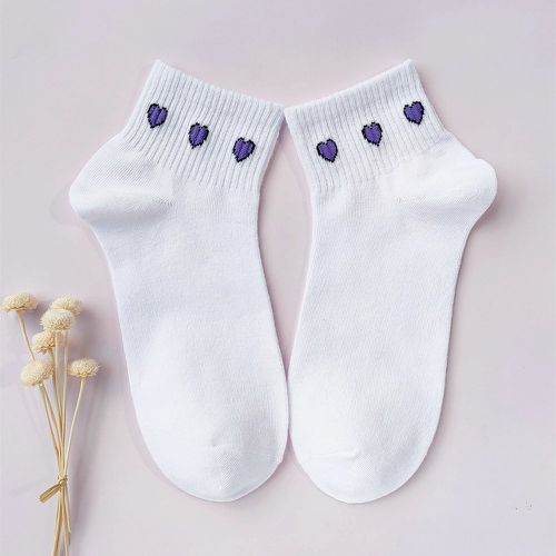 Chaussettes à imprimé cœur - SHEIN - Modalova