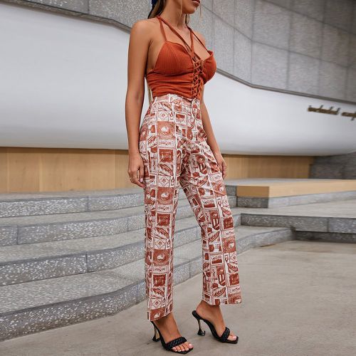 Pantalon taille haute à imprimé - SHEIN - Modalova