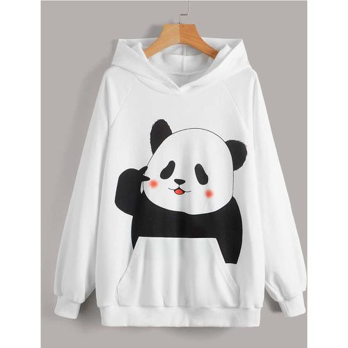 Sweat-shirt à capuche à imprimé panda à poche à poche - SHEIN - Modalova