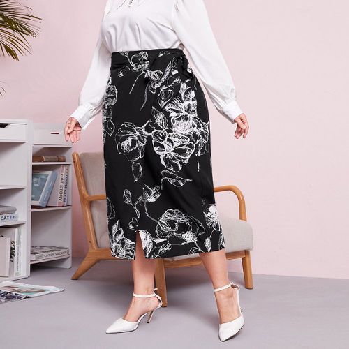 Jupe taille haute à imprimé floral croisée à nœud - SHEIN - Modalova