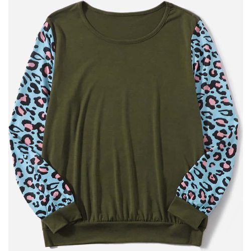 Sweat-shirt avec motif léopard - SHEIN - Modalova