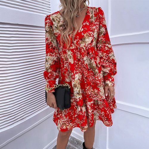 Robe à imprimé floral à volants - SHEIN - Modalova