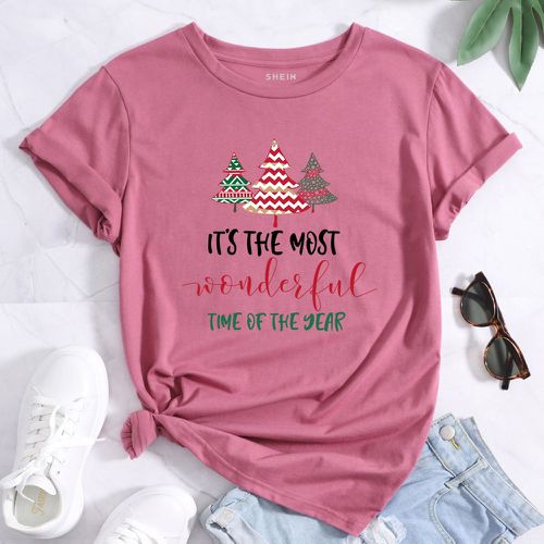 T-shirt Noël à slogan - SHEIN - Modalova
