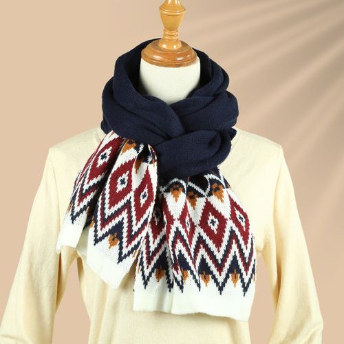 Écharpe tricoté à imprimé géométrique - SHEIN - Modalova