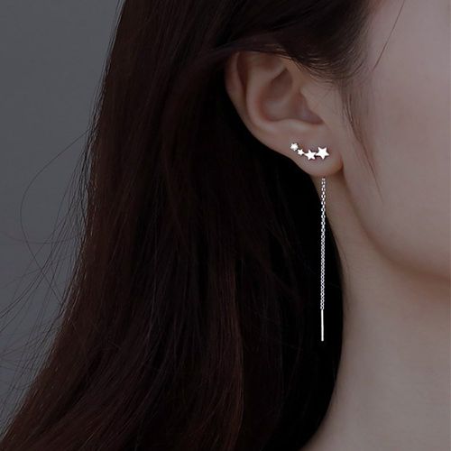 Boucles d'oreilles enfileur zircone cubique & à détail étoile - SHEIN - Modalova