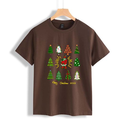 T-shirt à motif d'arbre de Noël et de lettre - SHEIN - Modalova