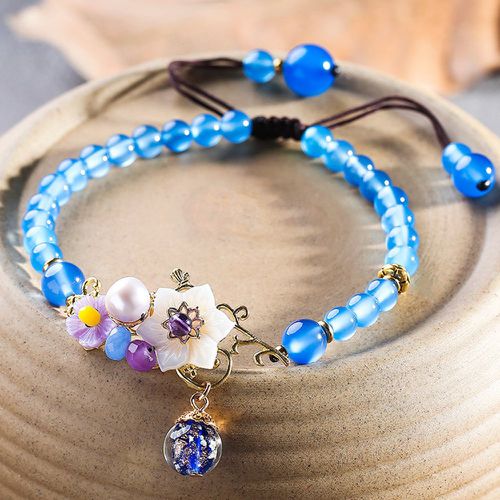 Bracelet de cheville perlé fleur - SHEIN - Modalova