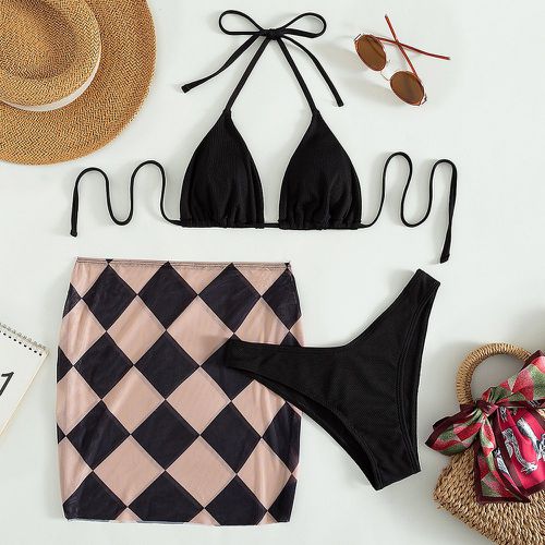 Pièces Bikini à imprimé géométrique & Jupe de plage - SHEIN - Modalova