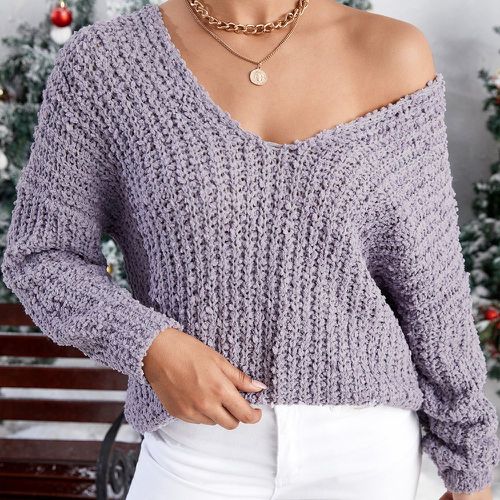 Pull en tricot à plumetis - SHEIN - Modalova