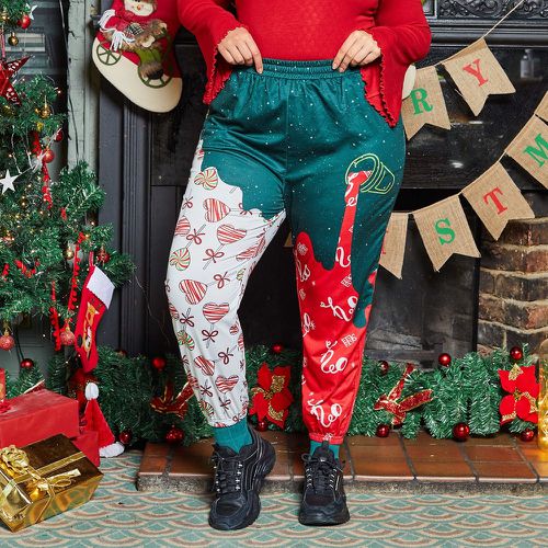 Pantalon de survêtement taille élastique Noël graphique - SHEIN - Modalova