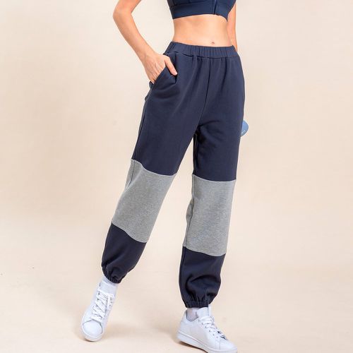 Pantalon de sport à blocs de couleurs à poche - SHEIN - Modalova