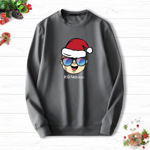 Sweat-shirt Noël slogan et père Noël à imprimé - SHEIN - Modalova