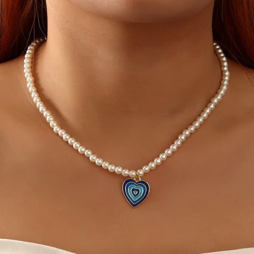 Collier à pendentif cœur fausse perle - SHEIN - Modalova