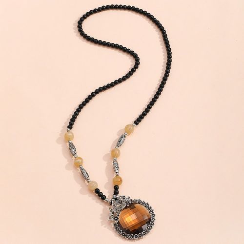 Collier à perles à pendentif rond - SHEIN - Modalova