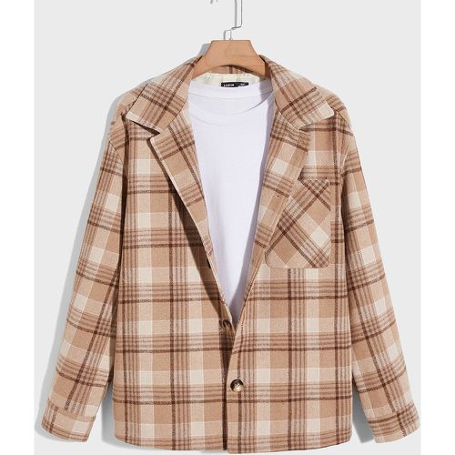 Manteau à carreaux à patch à poche (sans t-shirt) - SHEIN - Modalova