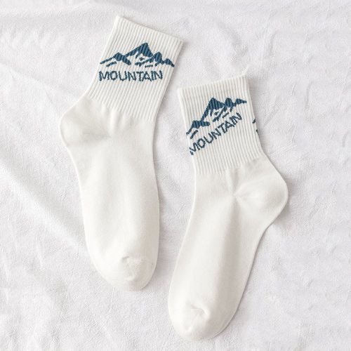 Chaussettes à imprimé montagne - SHEIN - Modalova