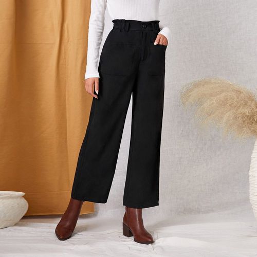 Pantalon ample à taille froncée avec poches - SHEIN - Modalova
