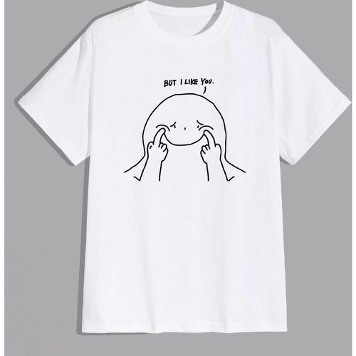 Homme T-shirt slogan dessin animé - SHEIN - Modalova