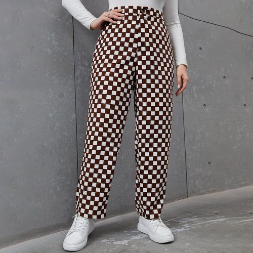 Pantalon à carreaux taille haute - SHEIN - Modalova