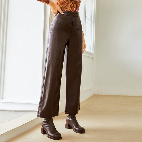 Pantalon taille haute ample en cuir PU - SHEIN - Modalova