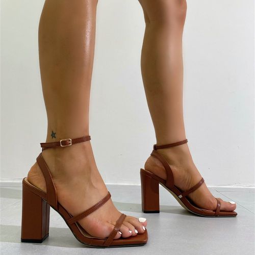 Sandales à talons épais minimaliste à bride de cheville - SHEIN - Modalova