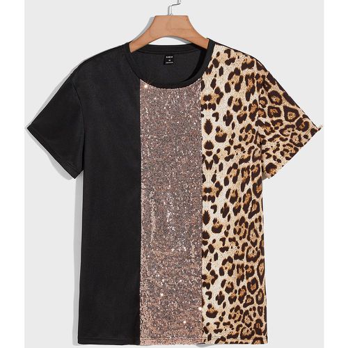 T-shirt avec motif léopard à paillettes - SHEIN - Modalova
