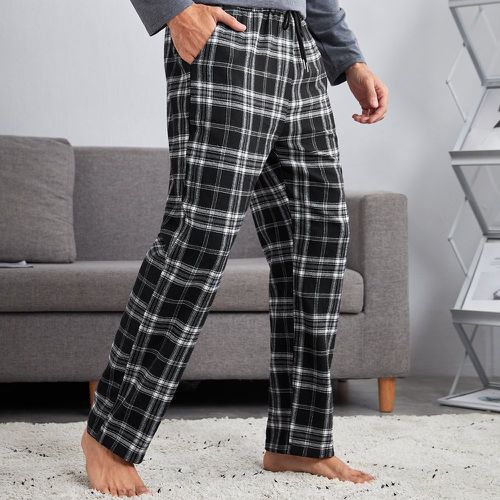 Pantalon de pyjama à carreaux à poche - SHEIN - Modalova