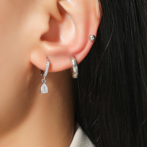 Paires Boucles d'oreilles zircone cubique à détail goutte d'eau - SHEIN - Modalova