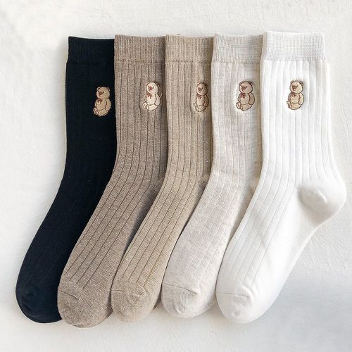 Paires Chaussettes ours à broderie - SHEIN - Modalova