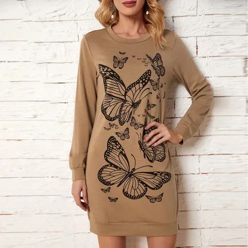 Robe t-shirt à imprimé papillon - SHEIN - Modalova