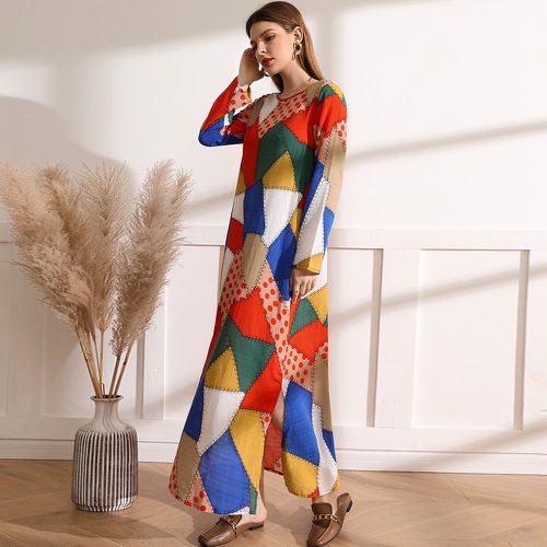 Robe tunique à pois & à imprimé patchwork - SHEIN - Modalova
