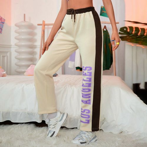 Pantalon à blocs de couleurs à cordon - SHEIN - Modalova