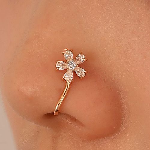 Piercing à nez zircone cubique fleur - SHEIN - Modalova