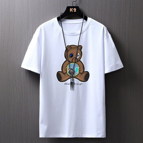 T-shirt ours et lettre sans collier - SHEIN - Modalova