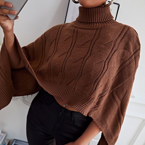 Poncho à col roulé texturé en tricot - SHEIN - Modalova