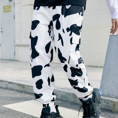 Pantalon cargo à imprimé vache poche à rabat - SHEIN - Modalova