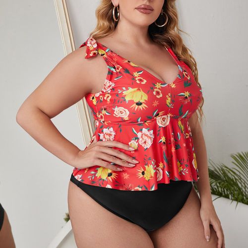 Bikini à imprimé floral à épaule nouée - SHEIN - Modalova