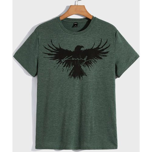 T-shirt à motif d'aigle et lettres - SHEIN - Modalova