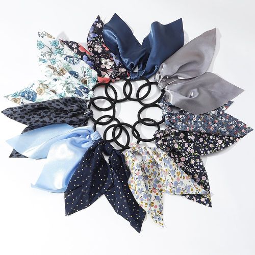 Pièces Élastique avec foulard pour cheveux à imprimé fleur - SHEIN - Modalova