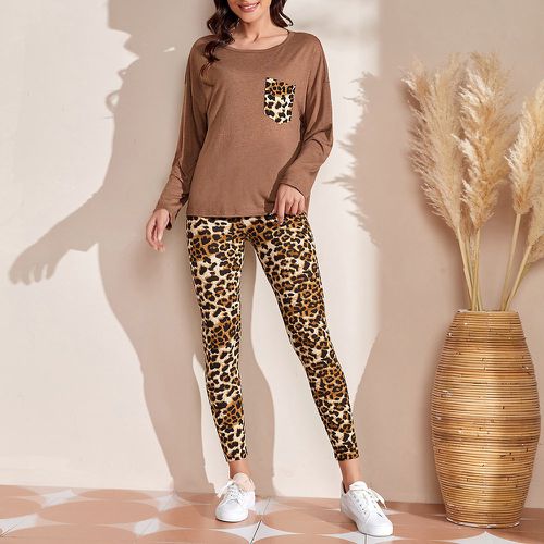Top à poche & Legging à léopard - SHEIN - Modalova