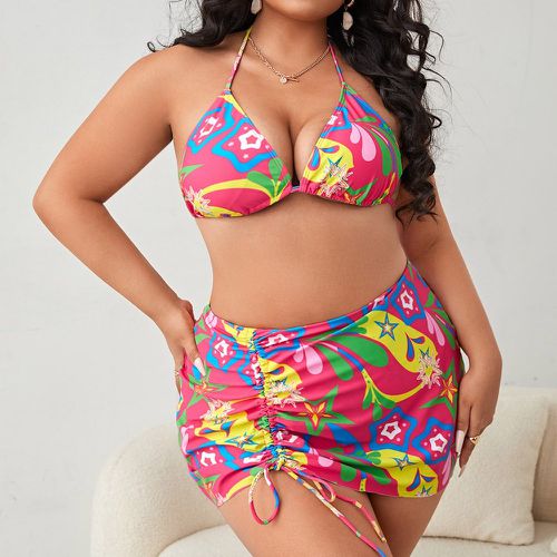 Bikini à imprimé floral & Jupe de plage - SHEIN - Modalova