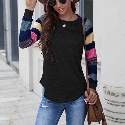 T-shirt à blocs de couleurs manches raglan - SHEIN - Modalova