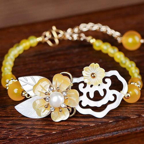 Bracelet fausse perle à fleur - SHEIN - Modalova