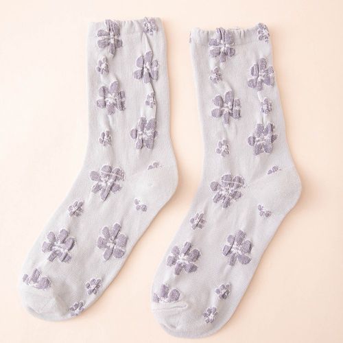 Chaussettes à motif fleur - SHEIN - Modalova