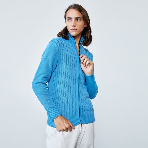 Cardigan zippé en tricot torsadé - SHEIN - Modalova