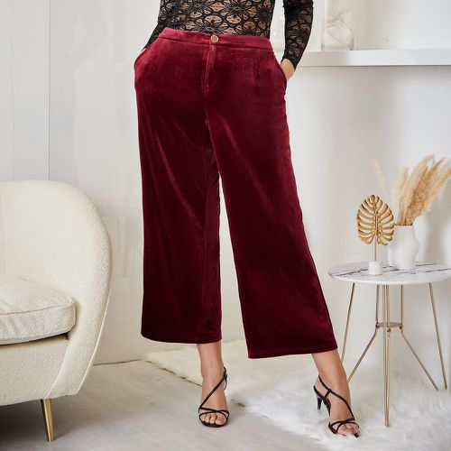 Pantalon taille haute à poche en velours - SHEIN - Modalova
