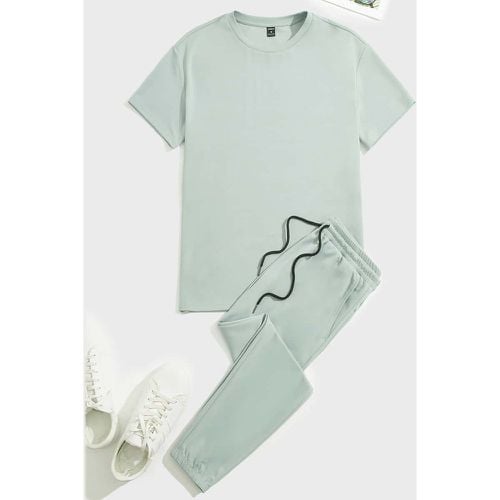 Unicolore T-shirt & à cordon Pantalon de survêtement Ensemble - SHEIN - Modalova